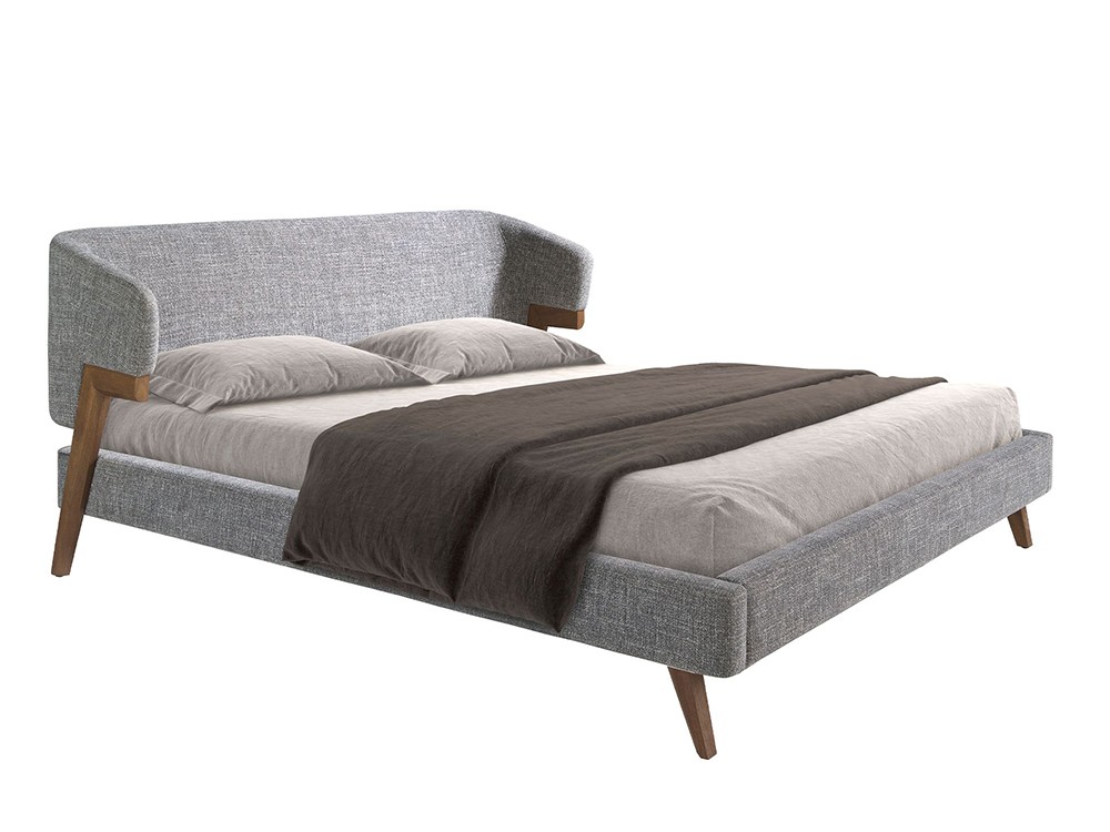 Cama tapizada en tejido gris 7173 de Ángel Cerdá