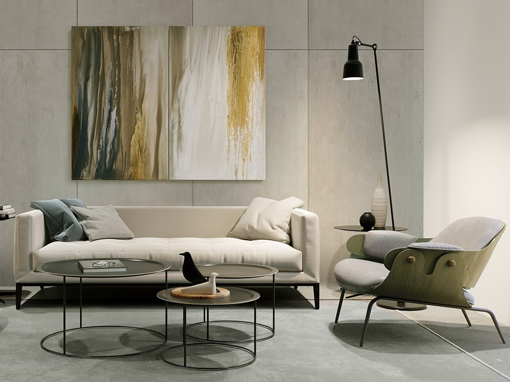 Díptico Cascada de 200x160cm David Siver de perspectiva 10