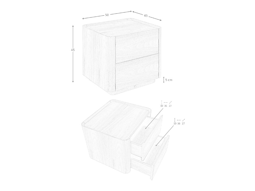 Mesita de noche con luz 7165