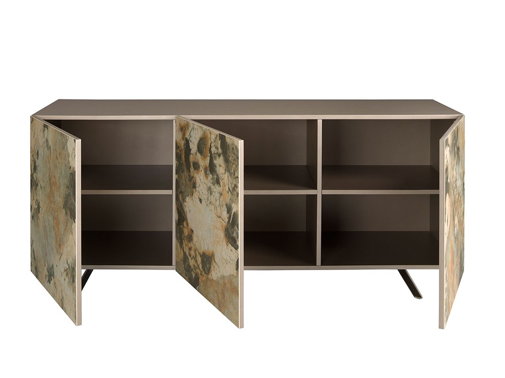 Aparador en MDF lacado en color taupé y frentes porcelánicos 3270 de Ángel Cerdá