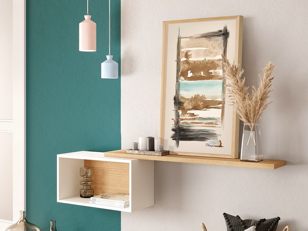 Omega 02 con marco cubo 09 roble de Teresa Alonso perspectiva 10