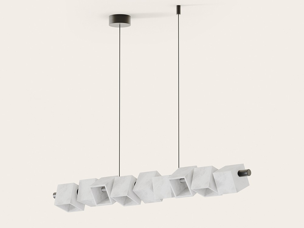 lámpara de techo Cubic Big con tulipas de alabastro de Aromas del campo