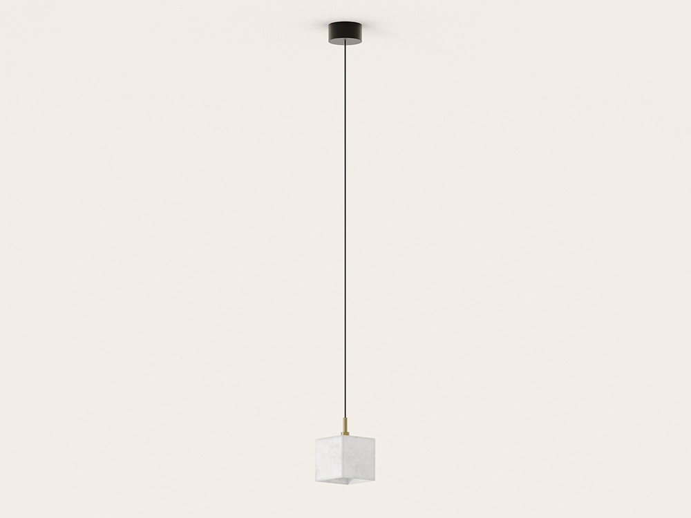 lámpara de techo Cubic con tulipa de alabastro de Aromas del campo