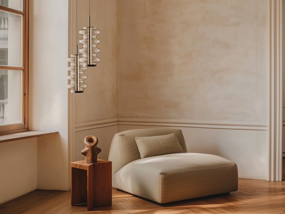 Lámpara suspendida de cristal Vitree de Aromas del campo