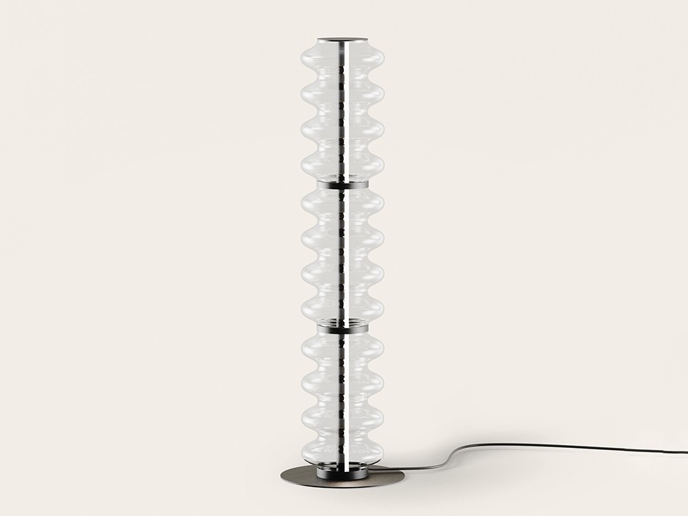 Lámpara de pie de diseño con pantalla de cristal Vitree de Aromas del campo