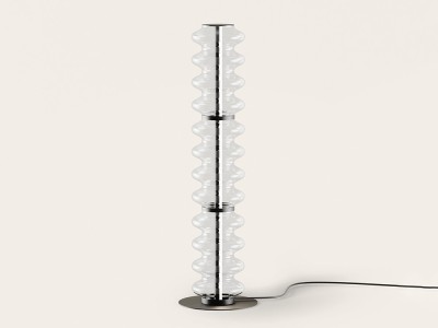 Lámpara de pie de diseño con pantalla de cristal Vitree de Aromas del campo