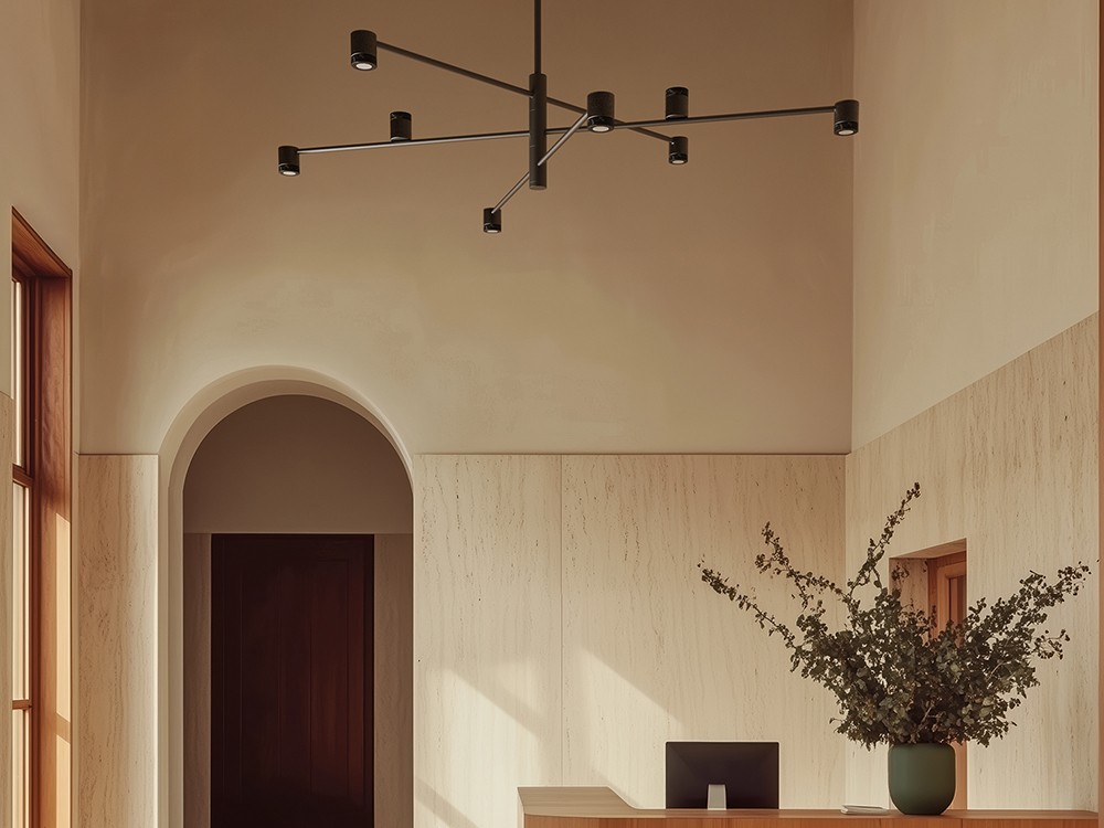 Lámpara colgante con 8 focos de Aromas, Tea XXL