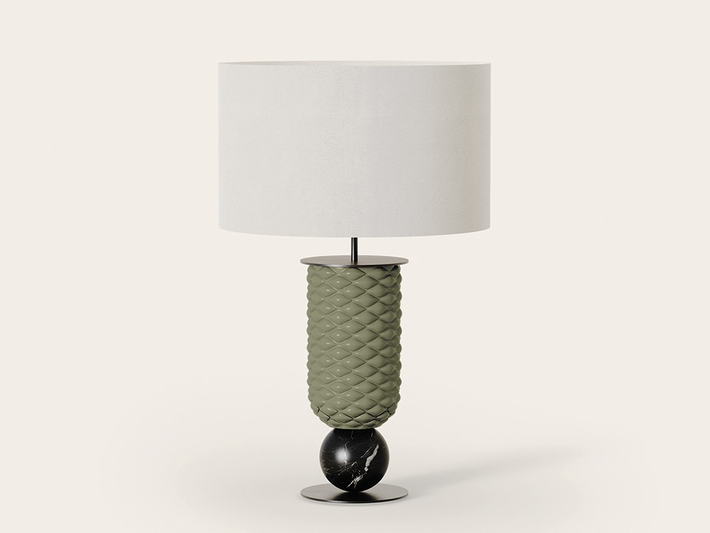 pie de lámpara de sobremesa Olas en verde té de Aromas del campo