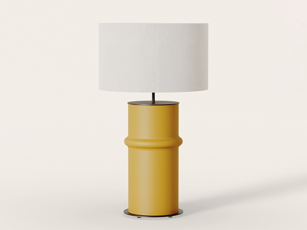 pie de lámpara de sobremesa Bambú en mostaza de Aromas del campo