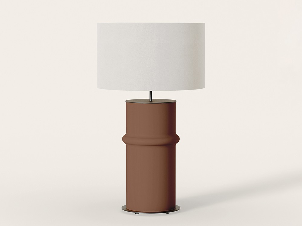 pie de lámpara de sobremesa Bambú en terracota de Aromas del campo