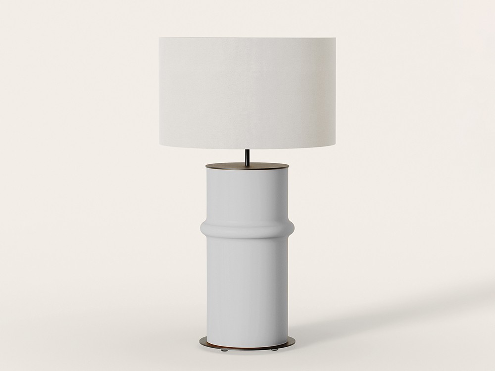 pie de lámpara de sobremesa Bambú en blanco de Aromas del campo