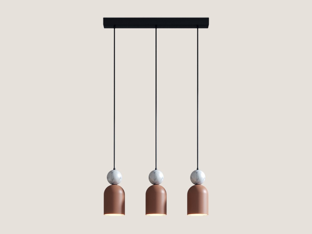 Lámpara de techo Bell Big con tres luces de Aromas