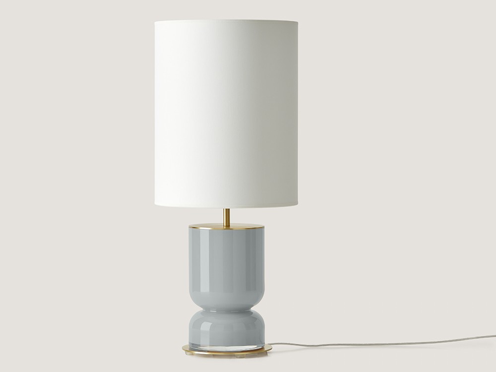 Pie de lámpara Got Down con pieza de cristal pintado azul méxico de Aromas