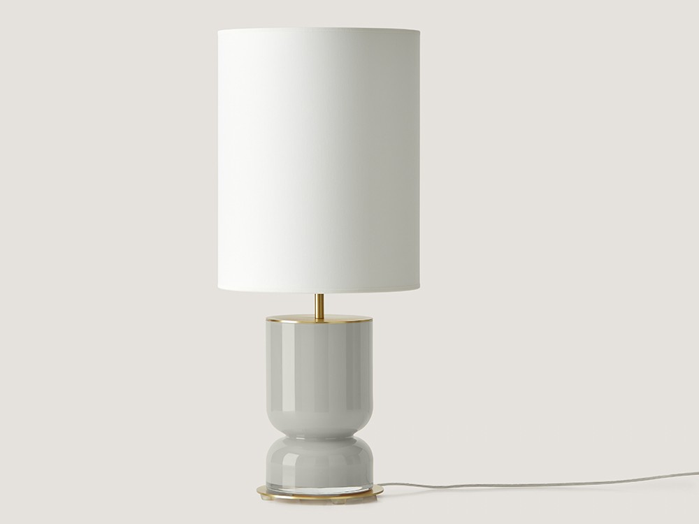 Pie de lámpara Got Down con pieza de cristal pintado verde mole de Aromas