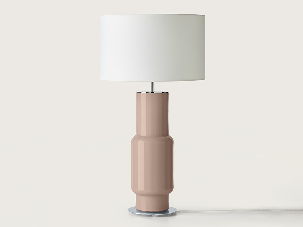 Pie de lámpara Noa de cristal pintado a mano color maquillaje de Aromas