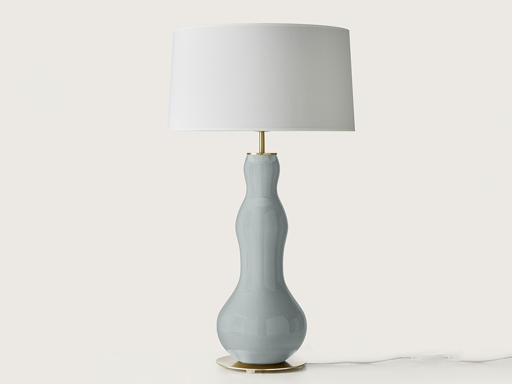 Pie de lámpara de cristal pintado a mano en color azul méxico Melly de Aromas