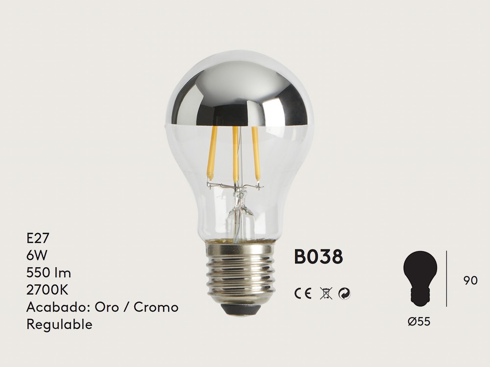 Bombilla led B038 cromo para el aplique Fest