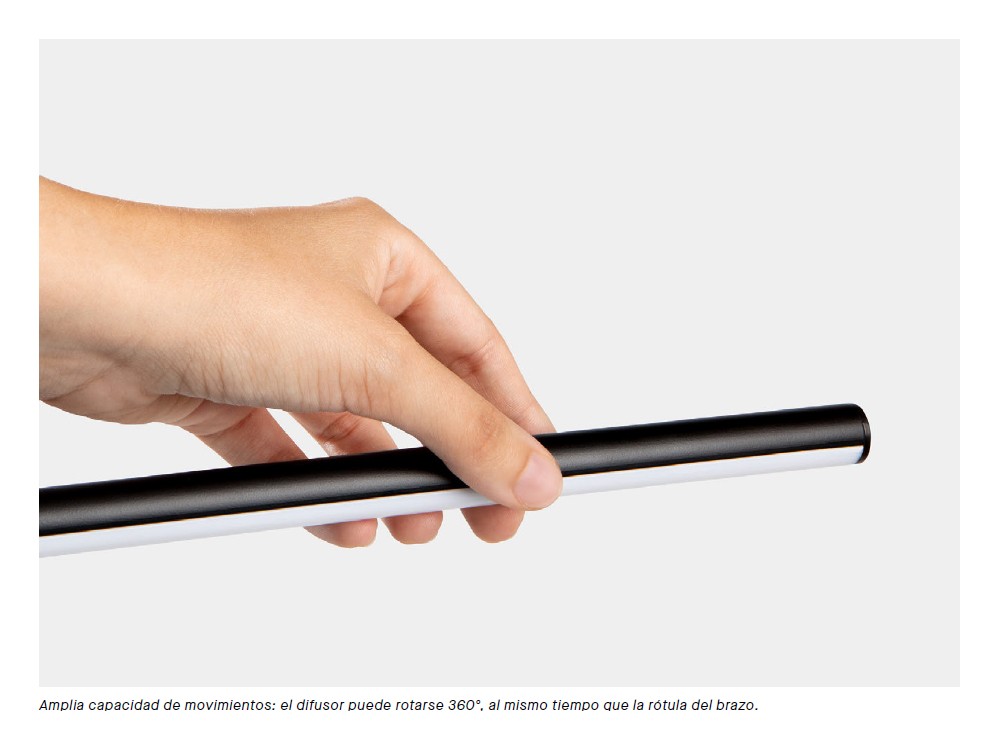Detalle del aplique Tubs, el difusor puede rotarse 360º al mismo tiempo que la rótula del brazo. Tubs Leds C4 Detalle del aplique Tubs, el difusor puede rotarse 360º al mismo tiempo que la rótula del brazo. Tubs Leds C4