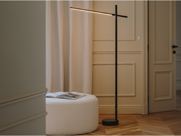 Lámpara de pie regulable con base de mármol Tubs de Leds C4