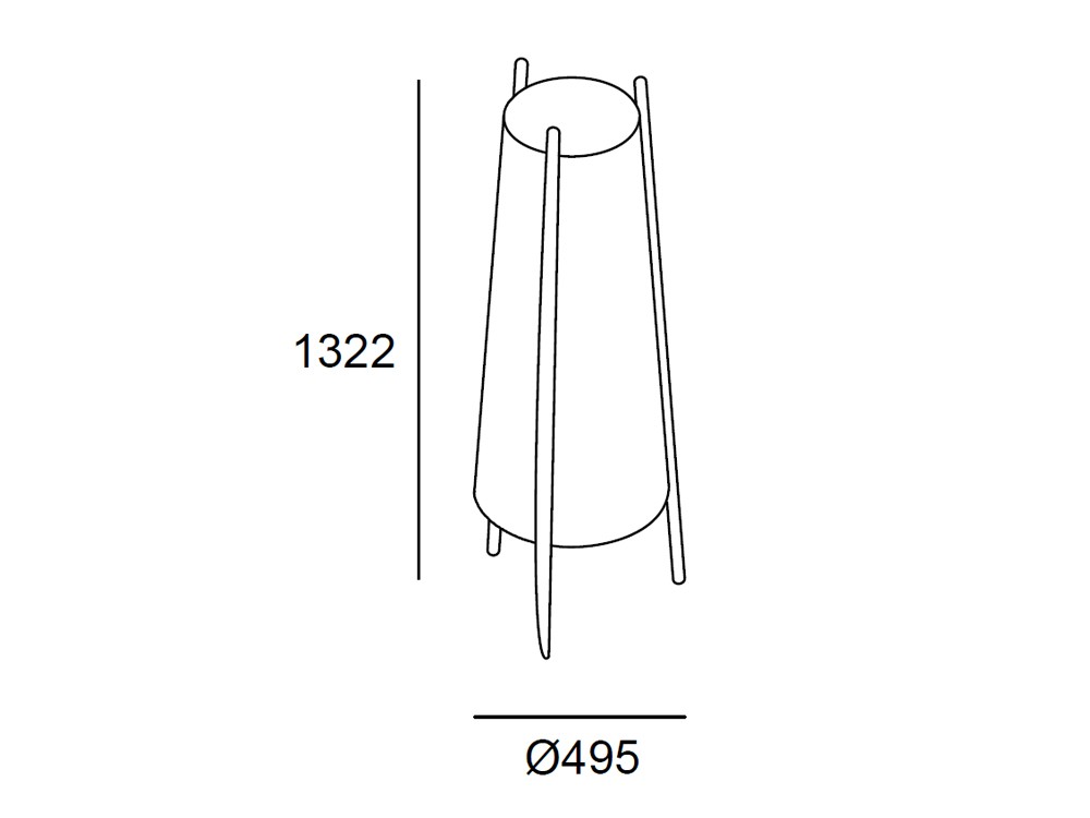medidas de la lámpara de pie Woody de leds c4
