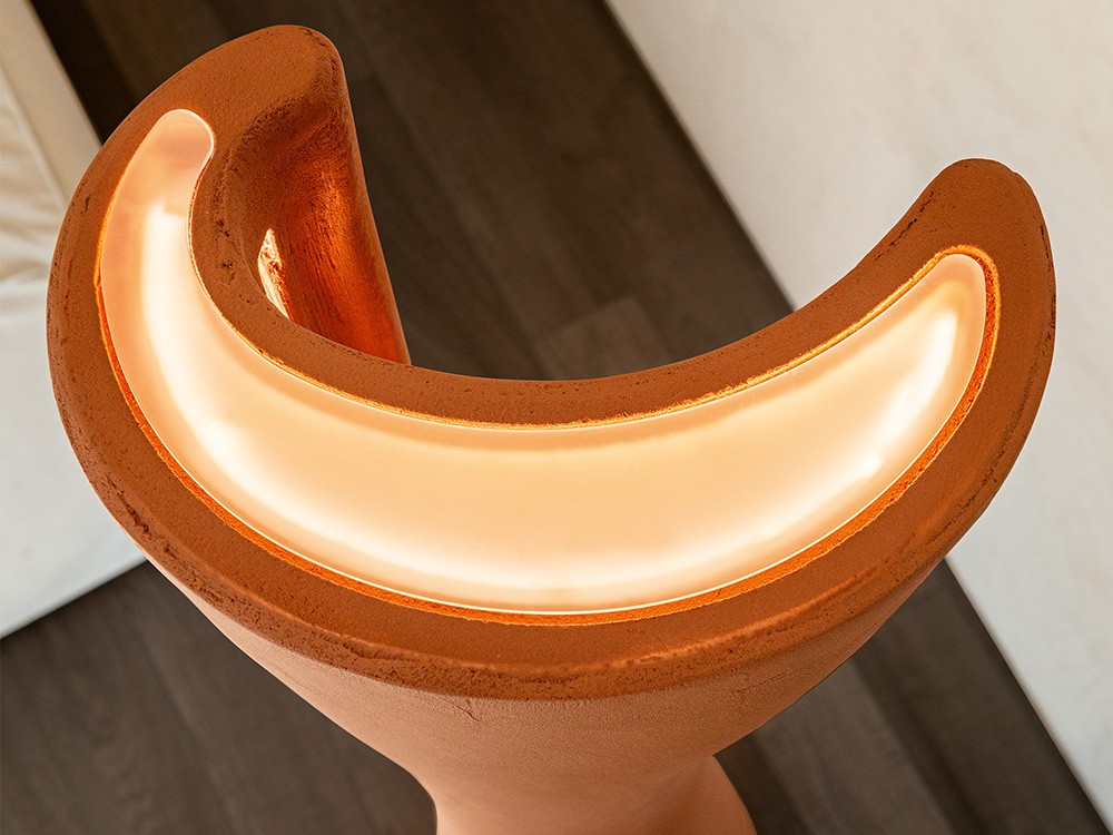 Detalle de la luz superior de la lámpara Diploma arcilla de Cattelan