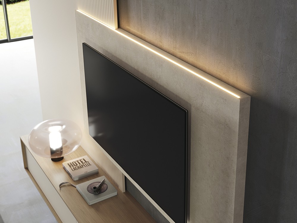 Panel para TV con luz led superior 501 de la colección zoom de García Sabaté.