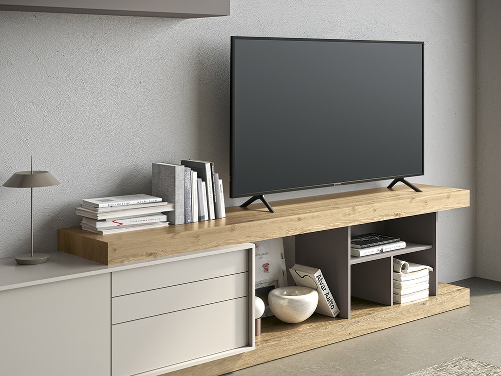 Combina la chapa natural roble con laca en la composición de la colección zoom 503 de García Sabaté