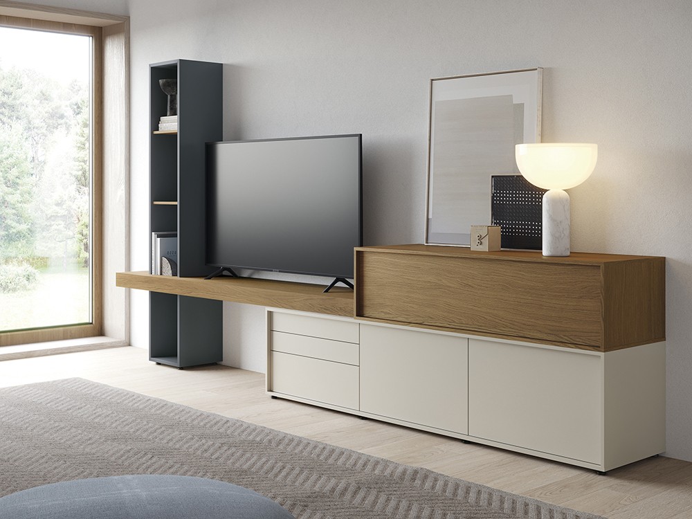 Combina la chapa natural roble con laca en la composición 503 de la colección zoom de García Sabaté