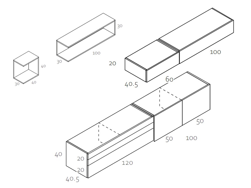 Medidas y módulos de la composición Zoom 506 de García Sabaté