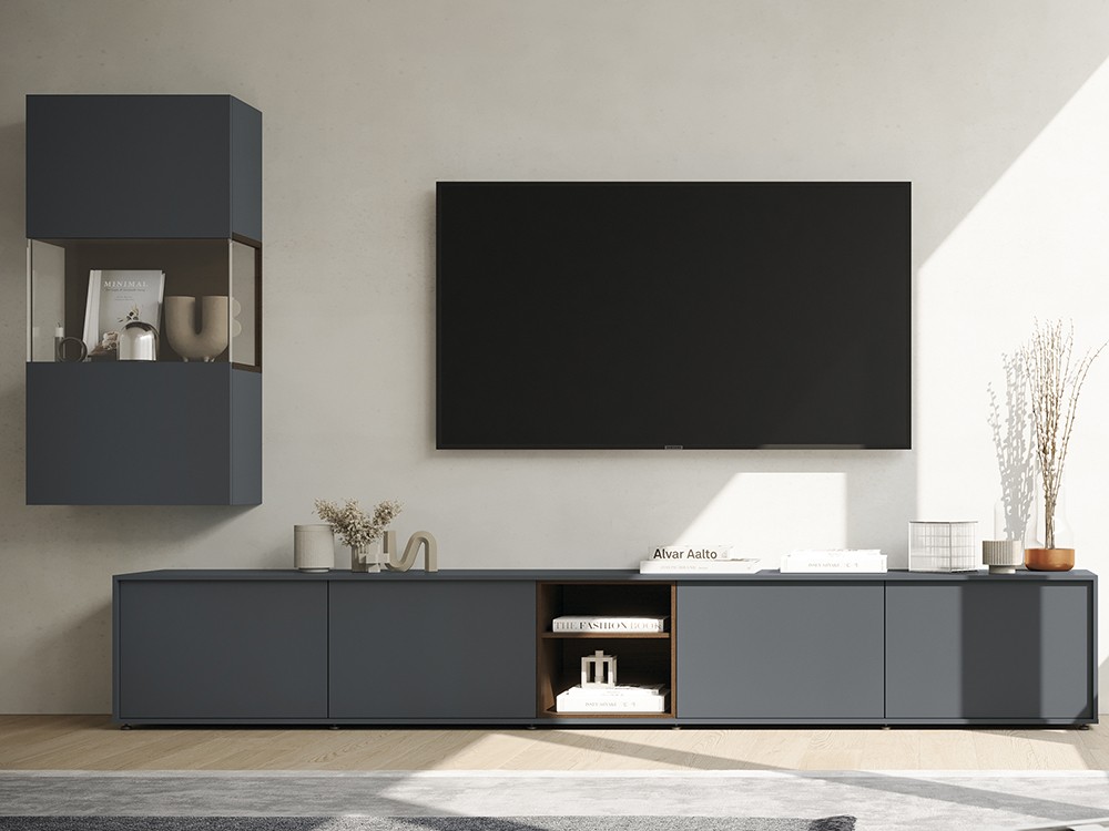 Combina la chapa natural roble con laca en la composición Zoom 507 de García Sabaté