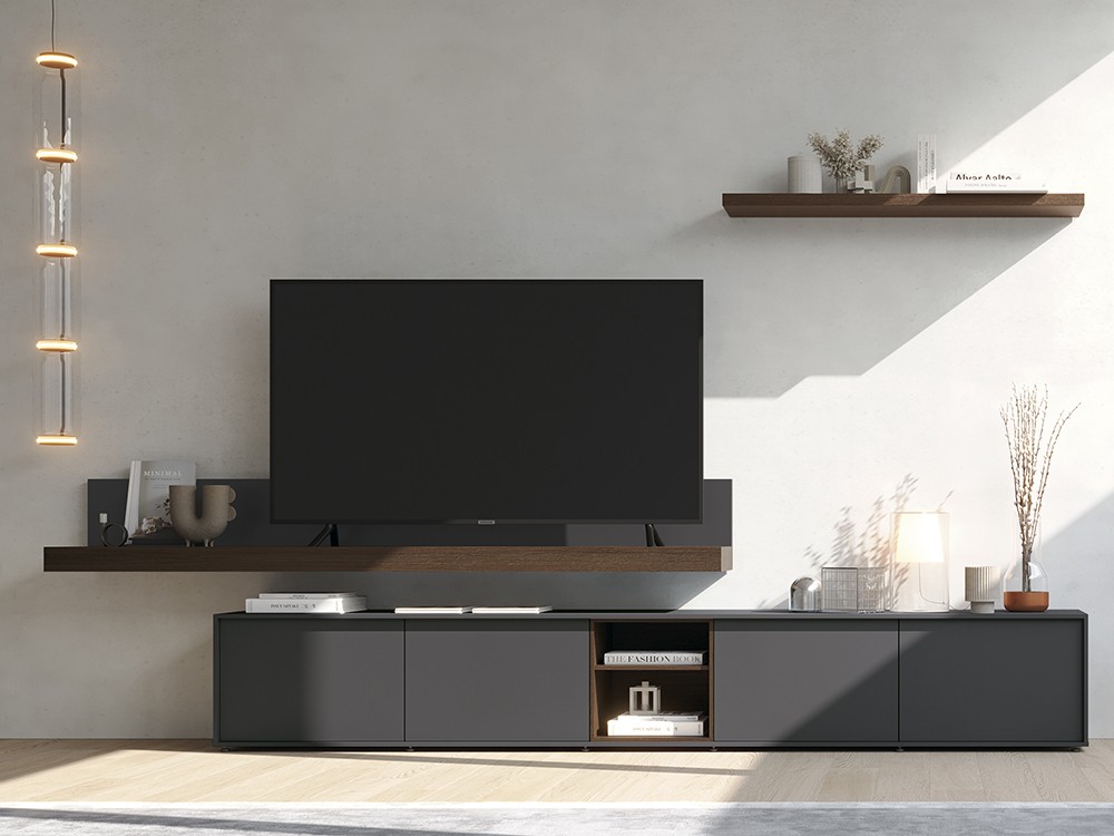 Combina la chapa natural roble con laca en la composición de la colección Zoom 507B de García Sabaté