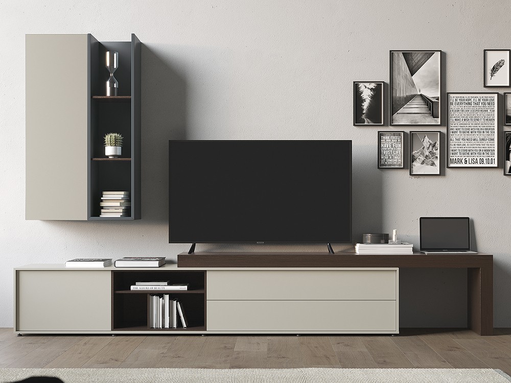 Combina la chapa natural roble con laca en la composición Zoom 503 de García Sabaté