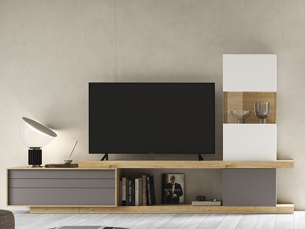 Combina la chapa natural roble con laca en la composición Zoom 511 de García Sabaté