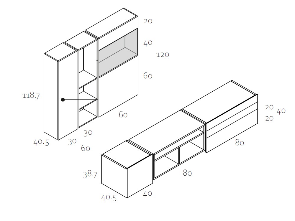 Medidas y módulos de la composición de la colección replay de garcía sabaté 001