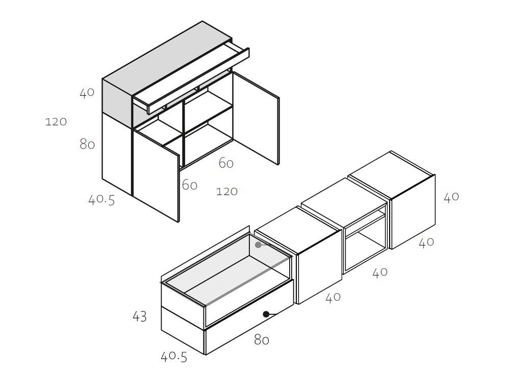 Medidas y módulos de la composición de la colección replay de garcía sabaté 012
