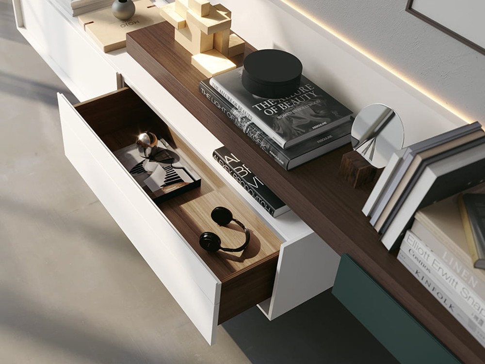 Combina la chapa natural roble con laca en la composición 002 de la colección replay de García Sabaté