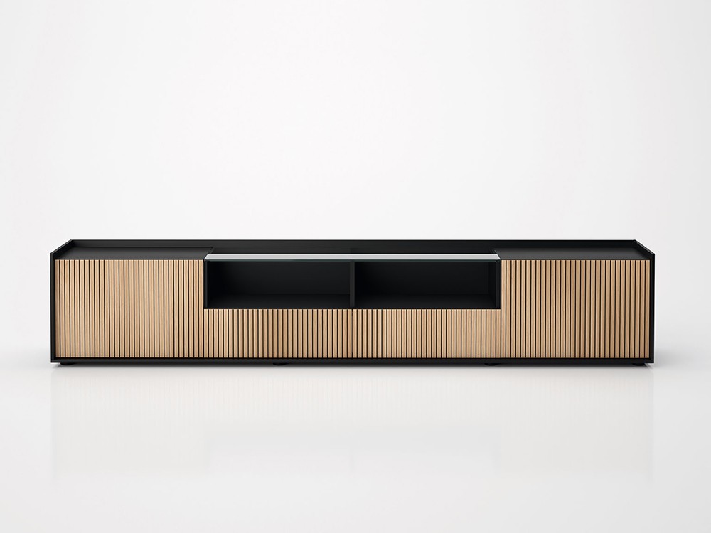 Este mueble para tv se puede personalizar en otros acabados de la carta de García Sabaté