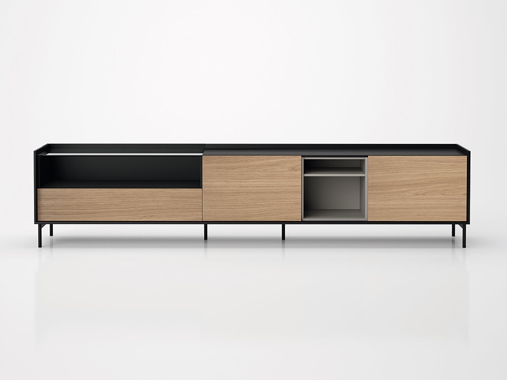 Este mueble para tv se puede personalizar en otros acabados de la carta de García Sabaté