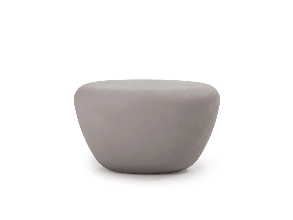 Mesa alta de centro fabricada en microcemento color taupe Oasis de Unika