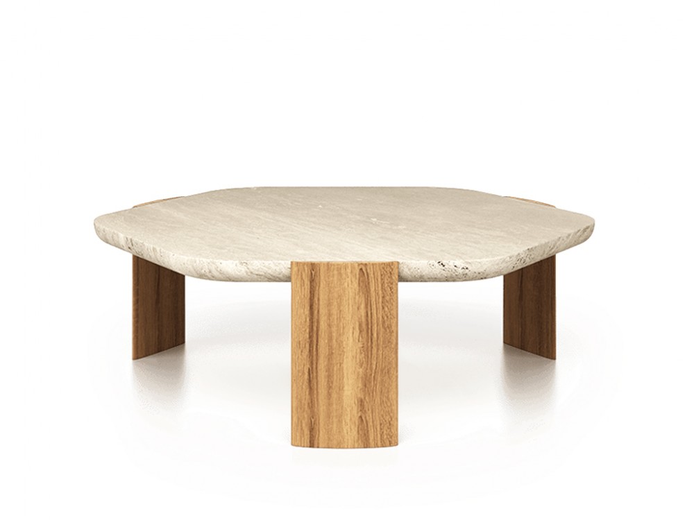 Mesa de centro de marmol travertino de Unika Living