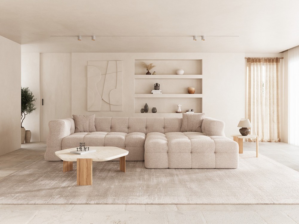 Mesa de centro y auxiliar de marmol travertino Paraná de Unika Living