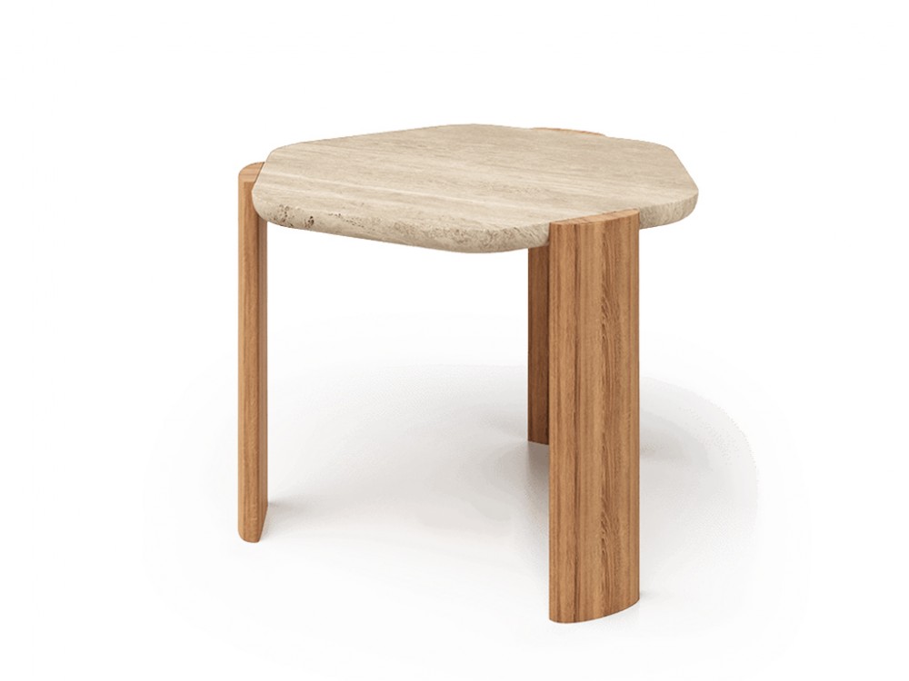 Mesa auxiliar en Travertino Paraná