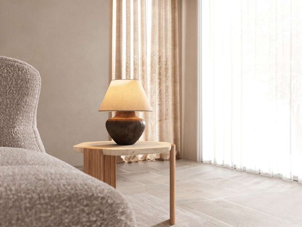 Mesa auxiliar en Travertino Paraná de Unika Living