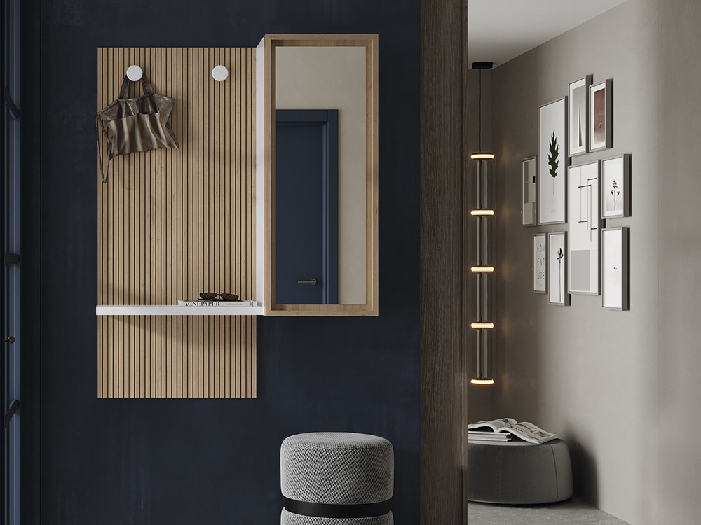 Composición para recibidor Replay 303 de García Sabaté con acabado blanco mate.