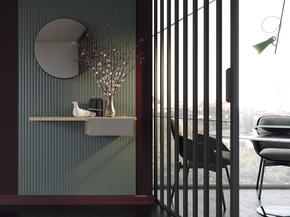 Recibidor con cajón con o sin espejo Replay 304 de García Sabaté color cuerda.