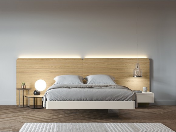 Dormitorio Nano chic 001 en chapa natural con luz led superior de García Sabaté