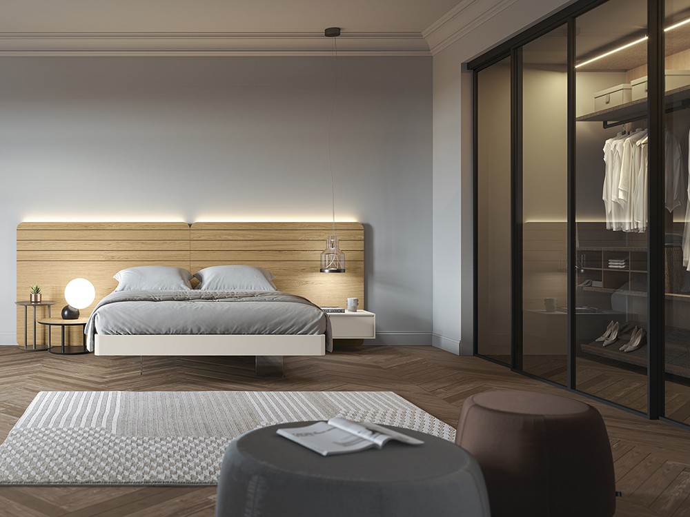 Diseño y calidad en la composición para dormitorio nano con luz led Chic 001 de García Sabaté