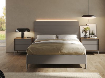 Dormitorio Nano Slim chic 003 en chapa natural con luz led superior de García Sabaté
