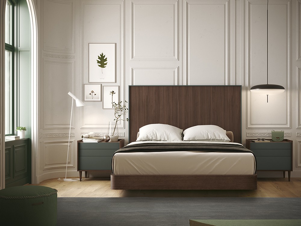 Combina los muebles en chapa natural y laca de la colección Chic de García Sabaté