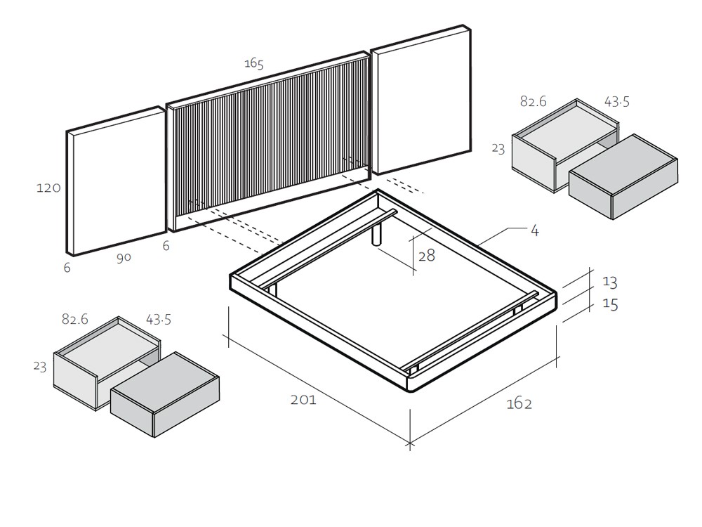 Medidas y módulos del dormitorio Arc Chic 009 de García Sabaté